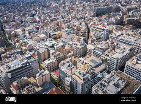 Aerial view of Athens, landscape of city center, modern building od ...