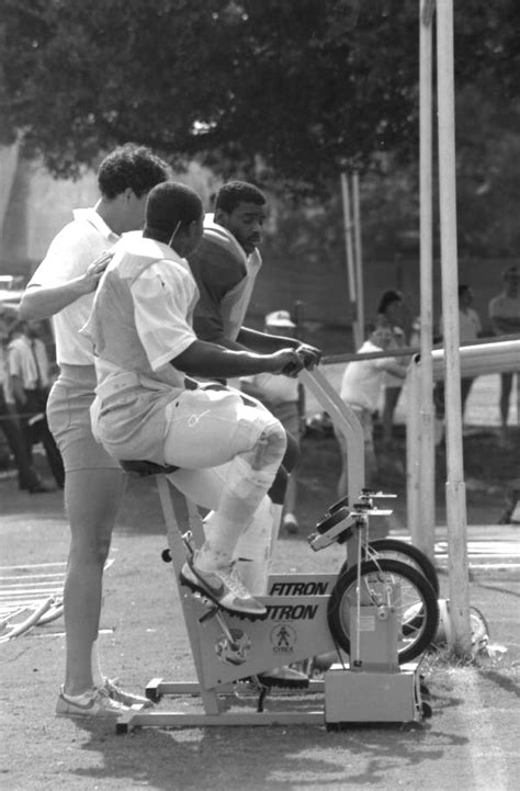 Florida Memory • Fsu Football Players Workout On Stationary Bikes