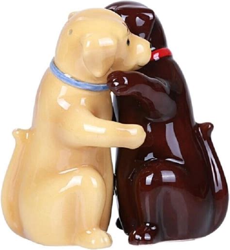 Pacific Giftware Hugging Labradors Juego De Saleros Y Pimenteros