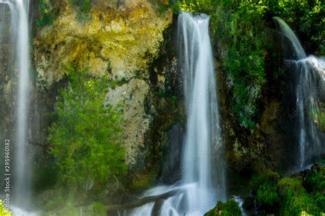 Two Of The Three Waterfalls Of Rifle Falls State Park In Rifle