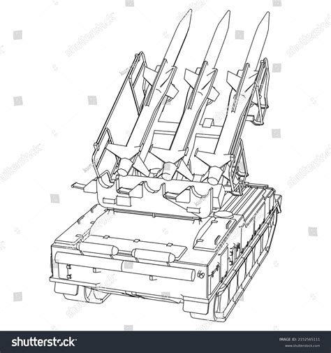 Antiaircraft Missile System Rockets Shells Special Stock Vector