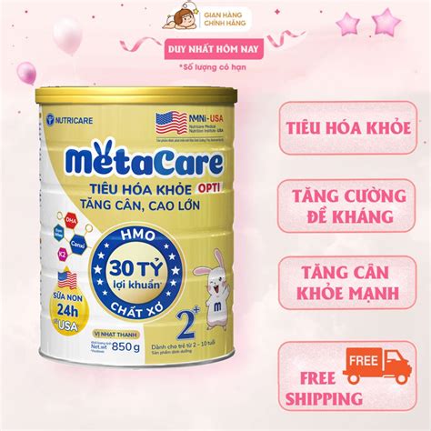 Sữa Bột Nutricare Metacare OPTI 0 1 2 850g Tiêu Hoá Khoẻ Tăng Cân