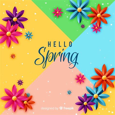 Free Vector | Hello spring background