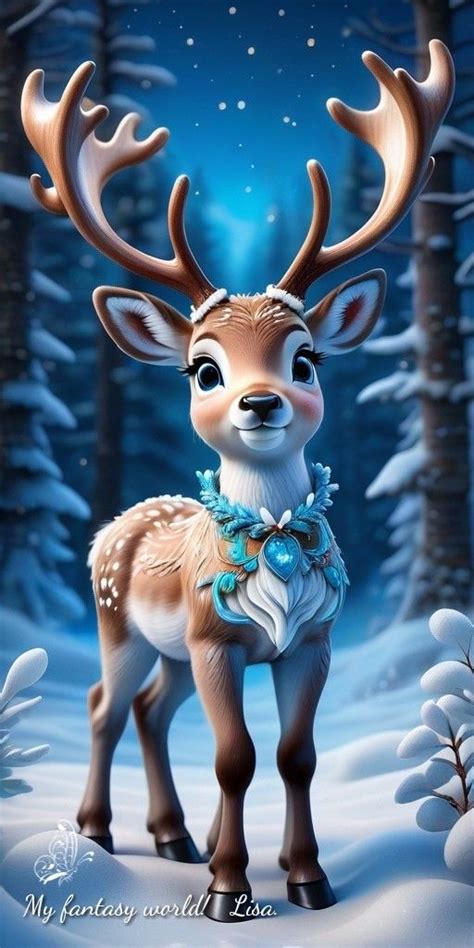 Adorable Baby Deer in the Snow