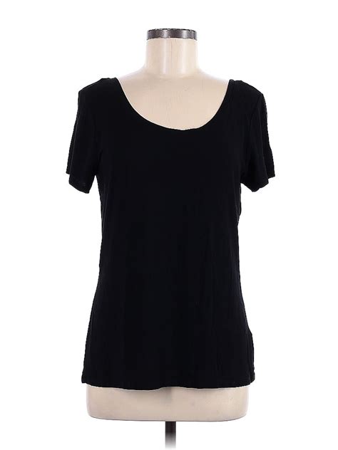 Cable And Gauge Solid Black Short Sleeve Top Size L 42 Off Thredup