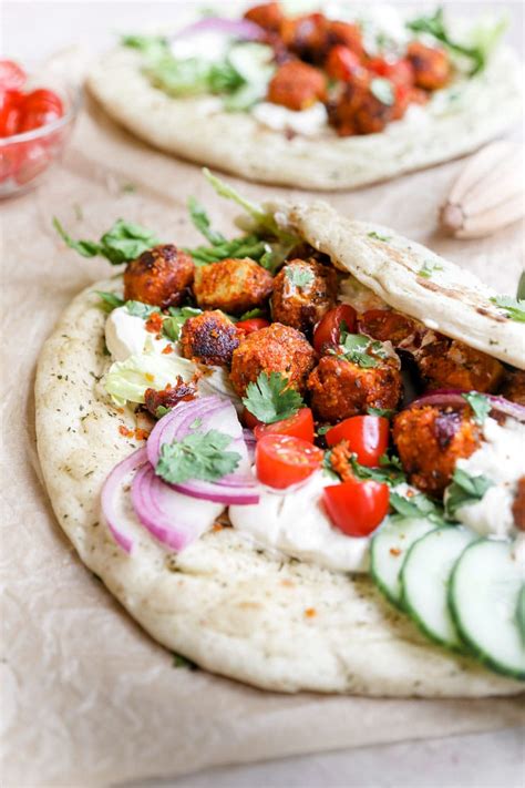 Vegan Tofu Tandoori Garlic Coriander Naan Wraps Cooking With Parita