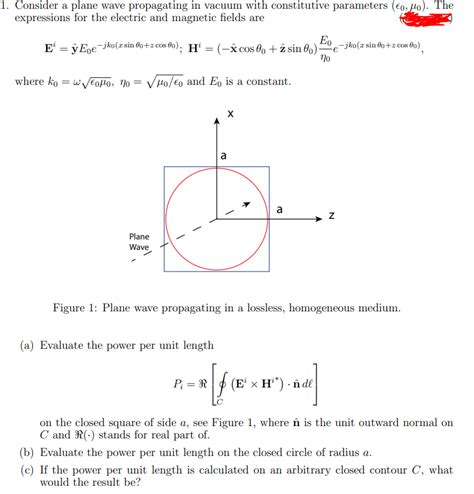 Solved Consider A Plane Wave Propagating In Vacuum With Chegg