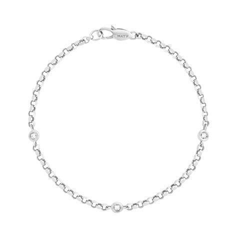 Bracelet Or Blanc Diamant Femme Bracelet Souple Maty