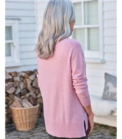 Petal Pink Pure Cashmere Luxurious Cashmere Boxy Polo Neck Jumper