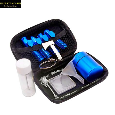 2020 Tobacco Snuff Snorter Kit Aluminum Snuff Snorter Sniff Dispenser Nasal Pipe + Metal Storage ...