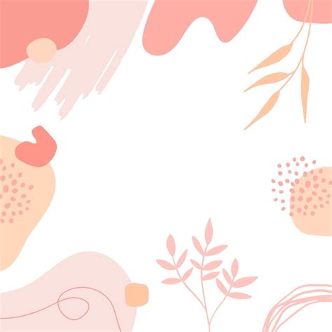 Premium Vector Organic Pink Brown Tan Nude Floral Abstract Shapes Background With Hand Drawn