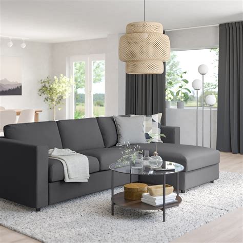 Vimle 3 Seat Sofa With Chaise Longue Hallarp Grey Ikea Switzerland