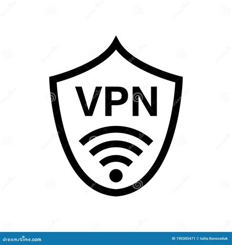 Vpn Vector Icon Virtual Private Network Shield With Vpn Stock Vector