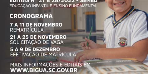 Educação Divulga Calendário De Rematrículas E Matrículas Para O Ano