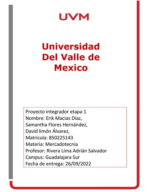 A4 EMD Merca Universidad Del Valle De Mexico Proyecto Integrador