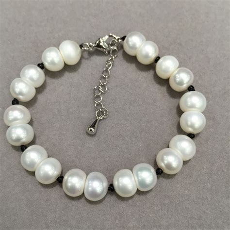 Mm White Natural Fresh Water Pearl Bracelet Peanut Shape Trendy