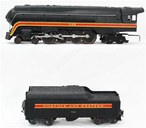 At Auction Lionel 746 Norfolk And Western Class J Steam Locomotive With 746w Short Stripe Tender