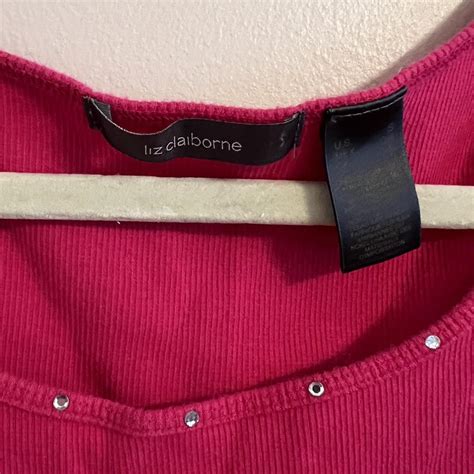 Y K Hot Pink Ribbed Rhinestone Neckline Tank Top Depop