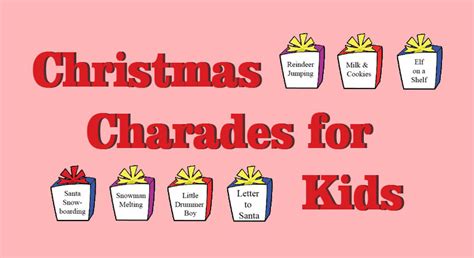 Christmas Charades for Kids - Printable Games