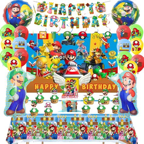 Set Globos Decorativo Fondo Tel N Mario Bros Insumos Para Fiestas