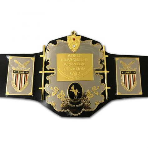 AWA WORLD HEAVYWEIGHT WRESTLING CHAMPIONSHIP BELT ADULT SIZE BLACK ...