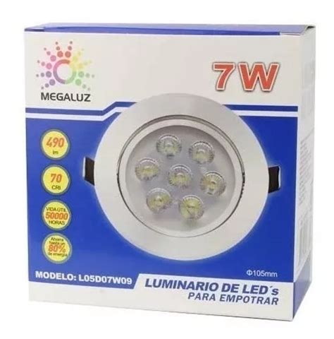 10 Plafon Empotrado Led 7w Dirigible Incluyen Bote Integral En Venta En