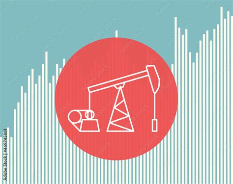 Oli Rig Over Chart Showing Increase Of Oil Prices Vector Illustration Stock Vektorgrafik