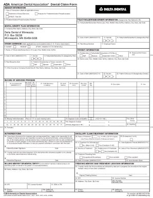 Fillable Online Delta Dental Claim Form Pdf Fax Email Print Pdffiller