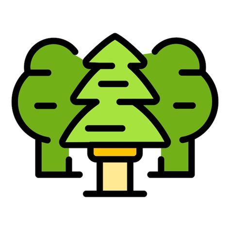 Icono De Bosque De Camping Esquema De Icono De Vector De Bosque De