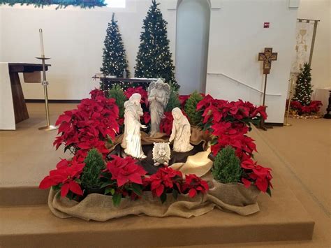 Poinsettia Decor Christmas Flower Decorations Church Altar