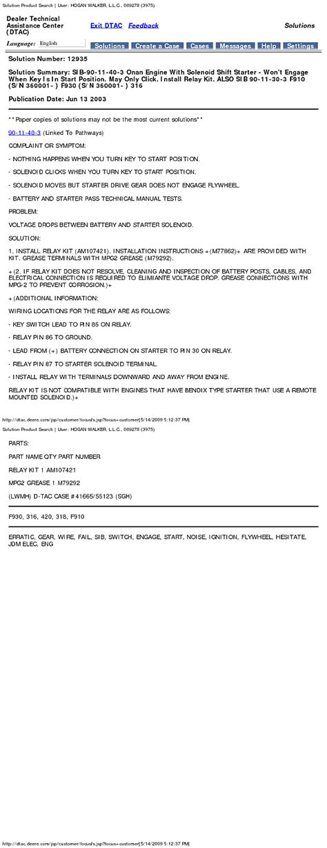 John Deere Starting Problem Page 2 Tractorbynet