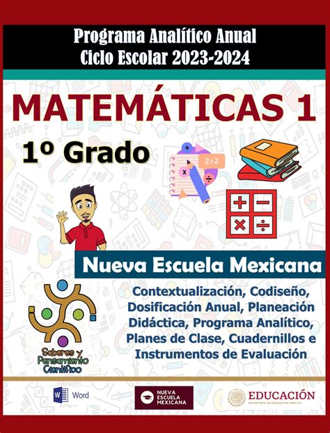 Programa Analítico Anual Matemáticas 1 Secundaria 1º Ciclo Escolar 2023 2024