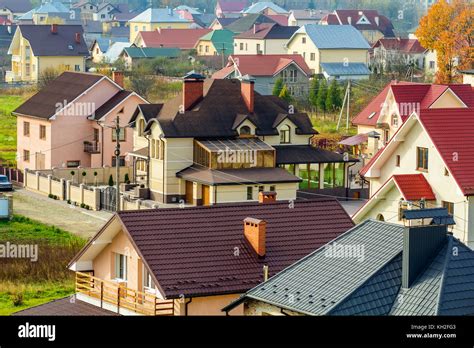 Aerial View Of Residential Area With Modern Houses In Ivano Frankivsk