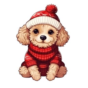 Cute Doodle Dog In Sweater For Christmas Day, Christmas Drawing, Dog Drawing, Sweater Drawing ...