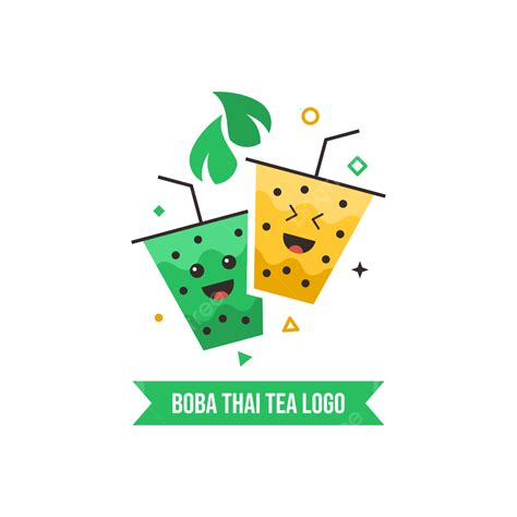 Thai Milk Tea Vector Art PNG, Thai Tea Logo Design With Transparent Background, Thai Tea, Boba ...