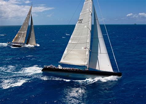 Perini Navi P2 Sailing In The Caribbean At A Yacht Racing Regatta