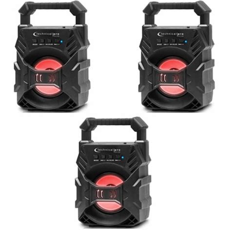 Technical Pro Bluetooth Speaker Portable Rechargeable Led Usb Fm Tf