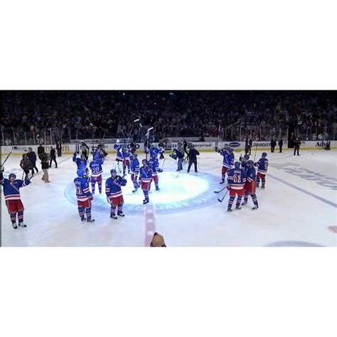 The New York Rangers Nyr Salute The Msg Crowd After Winning Game 7