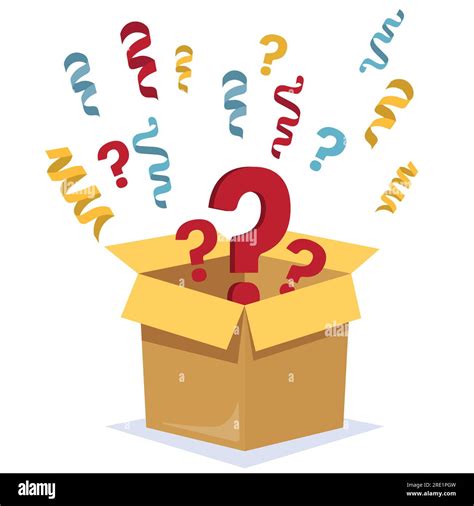 Mystery Secret Boxes Cardboard Open Box With Question Mark Holiday