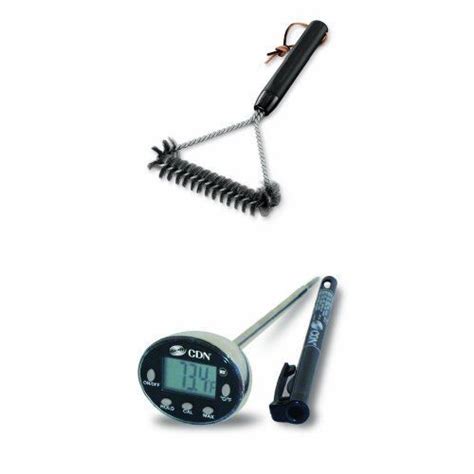 Weber 6494 12 Inch 3 Sided Grill Brush And Thermometer Bundle Grill Brush Cooking Accessories