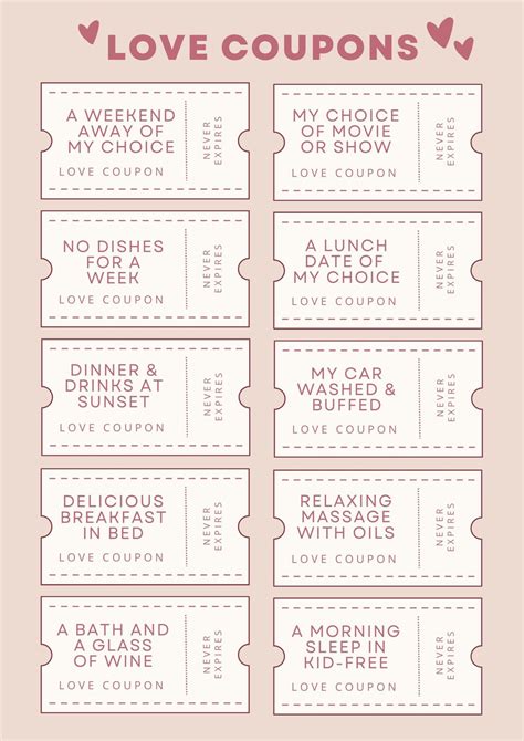 Free Printable Love Coupon Templates Canva 56 Off