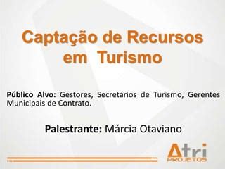 Captação de recursos em turismo PPT