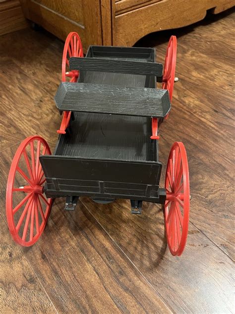 Vtg Johnny West Covered Buckboard Wagon Chestnut The Horse Whip Rare