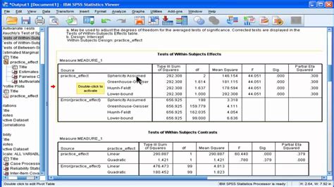 Oneway Repeated Measures Anova Spss Part Youtube