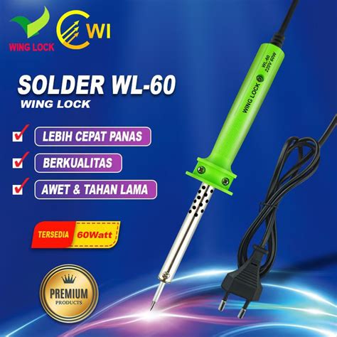 Solder Listrik Tangan 60w Watt Gagang Plastik Solder Iron 220v