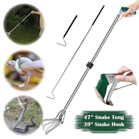 IC ICLOVER 2 In 1 47 Inch Foldable Snake Tongs 39 Inch Collapsible