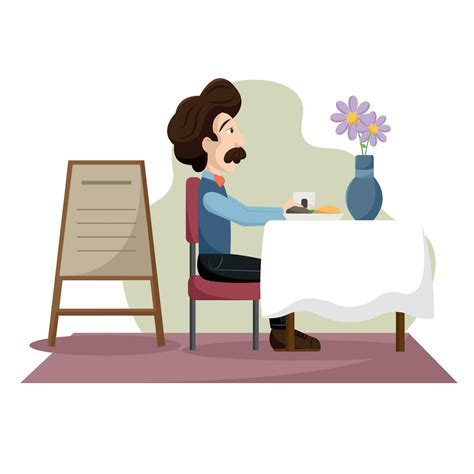 Happy hipster cartoon on a dinner table Vector illustration 34996163 Vector Art at Vecteezy