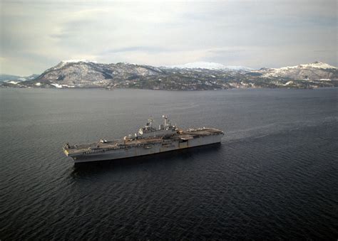 An Aerial Port Bow View Of The Amphibious Assault Ship Uss Wasp Lhd