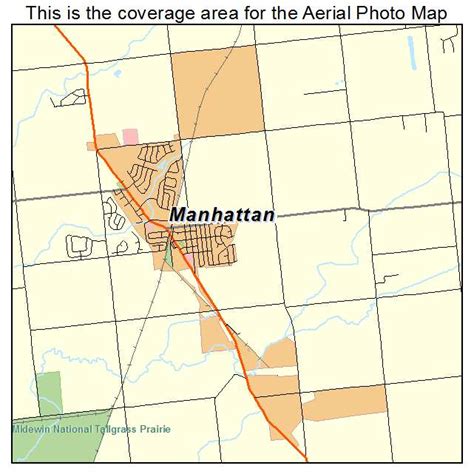 Aerial Photography Map of Manhattan, IL Illinois