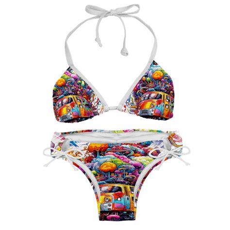 Mind Car Swimwear Bikini Set With Detachable Sponge Adjustable Strap